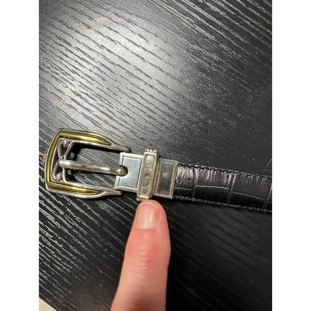 Brighton Style Leather Belt with Metal Joints